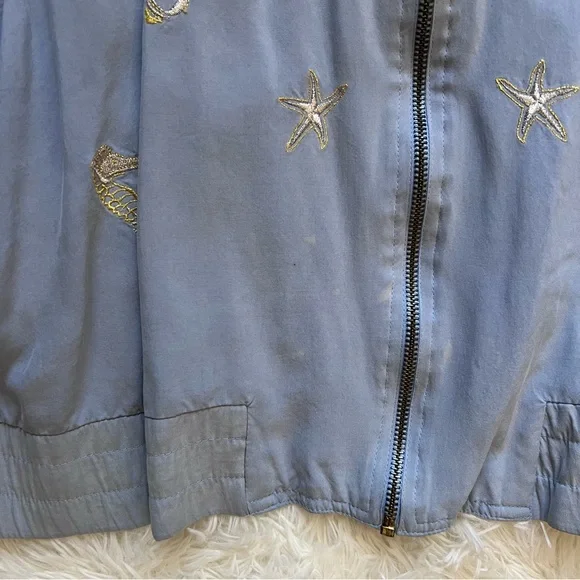 Vintage Christine Phillipe Blue Nautical Silk Bomber Jacket - Picture 3 of 7